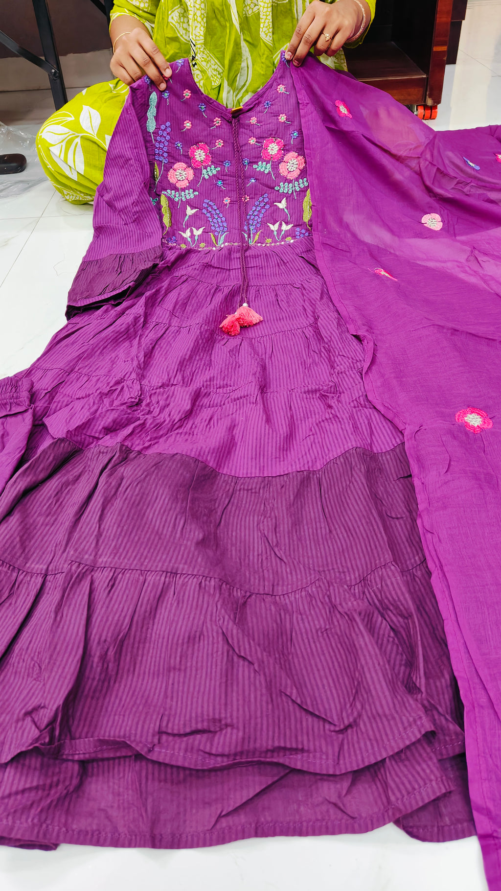 Cotton 3 Piece Frock Style