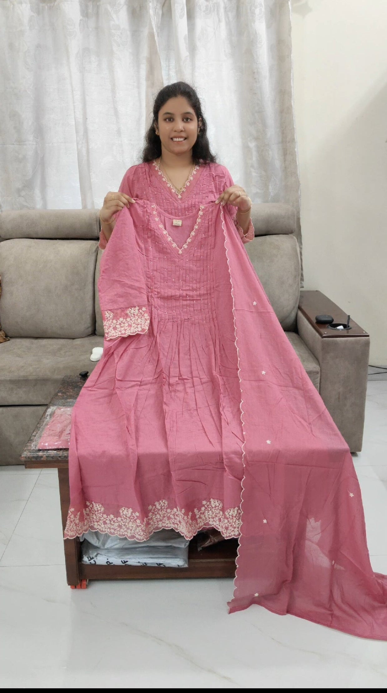 Two Piece cotton Onion Pink Dress