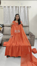 Orange Cotton 2 Piece Set