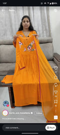 Premium Chinon Anarkali 3-Piece Suit Set with Floral Embroidery