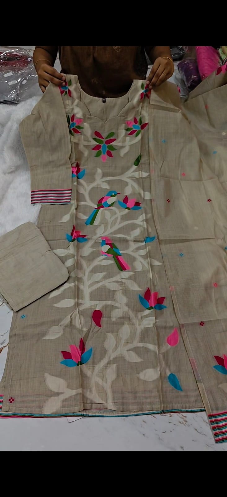 Jamdani Designer 3-Piece Set