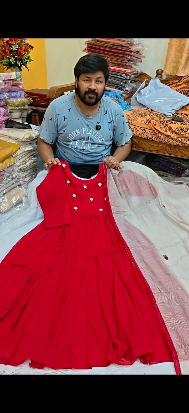 Pure Soft Kota Anarkali with Contrast Dupatta – Trending Colour Combination