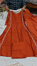 Pure Mul Chanderi Embroidered Kurta Set