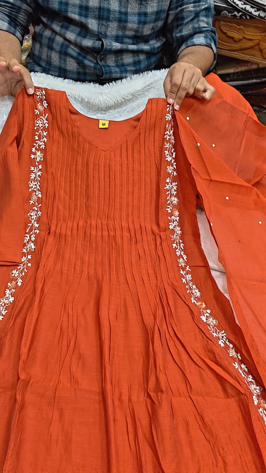 Pure Mul Chanderi Embroidered Kurta Set
